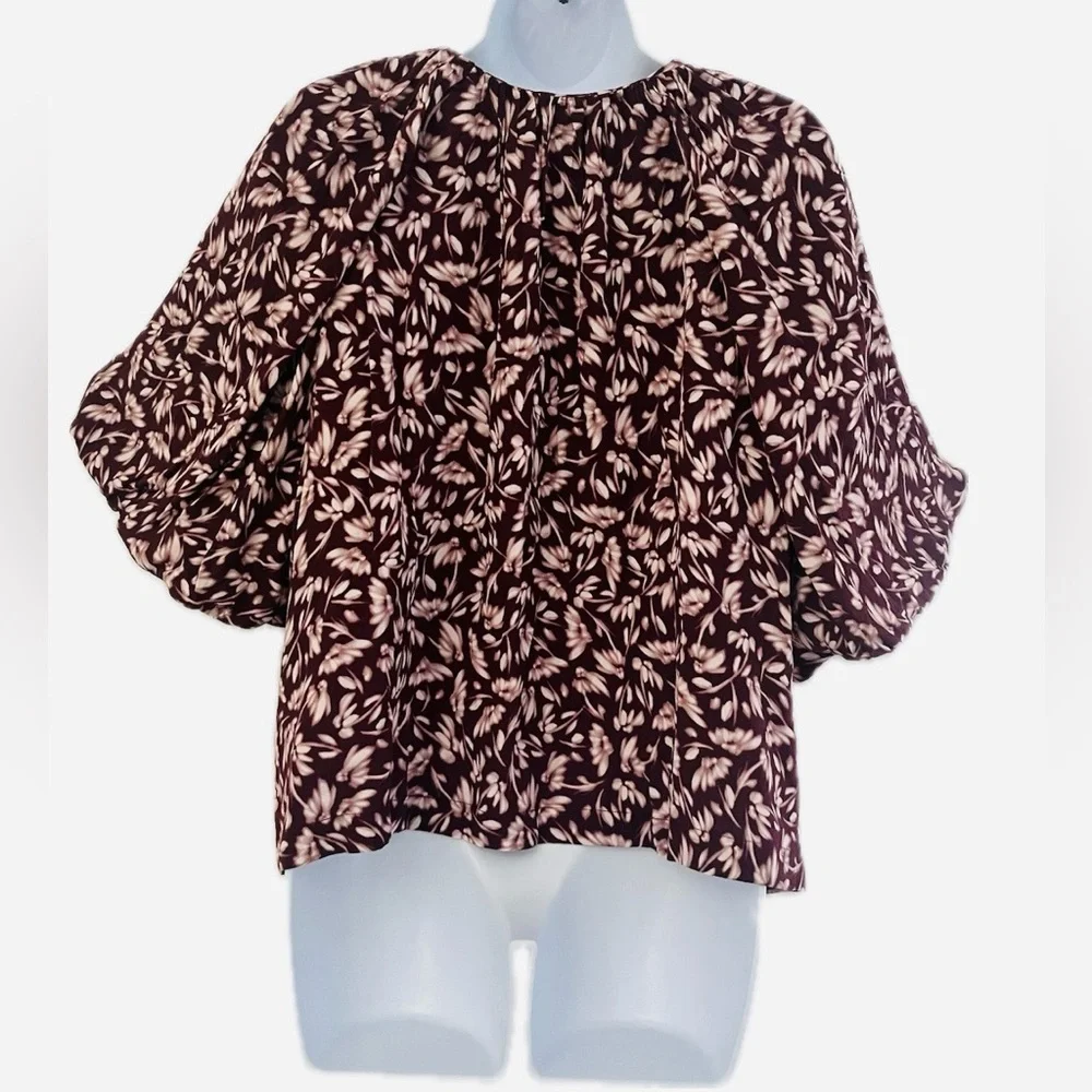 Madewell Bubble Sleeve Top in Floral Size 6
